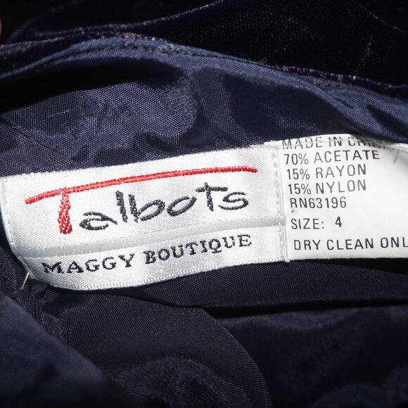 Vintage 90s Velvet Pearl Midi Dress - Picture 6 of 8